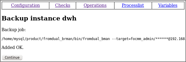 FromDual brman start